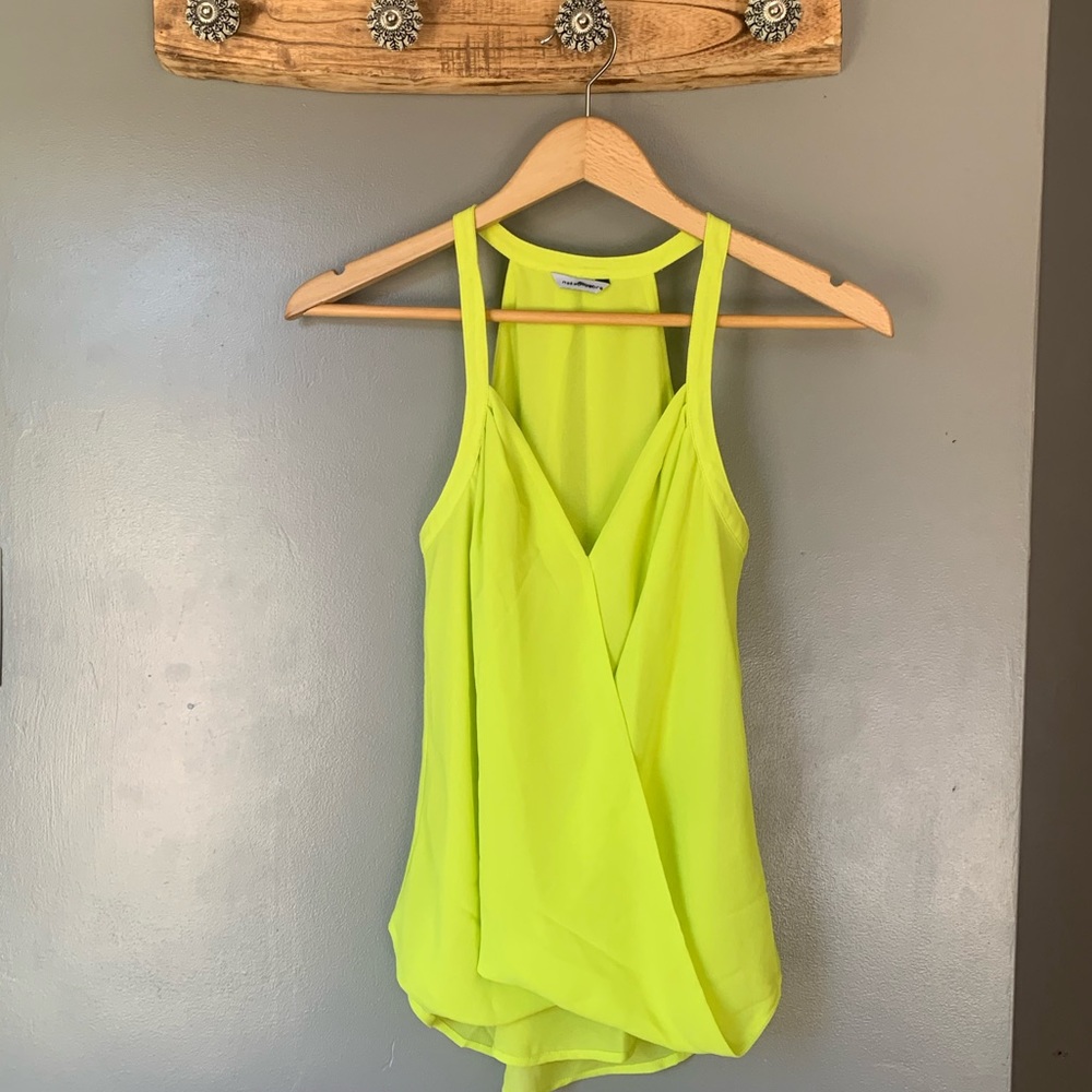 NWOT Naked Zebra Neon Green Flowing Tank Top Sleeveless Shirt